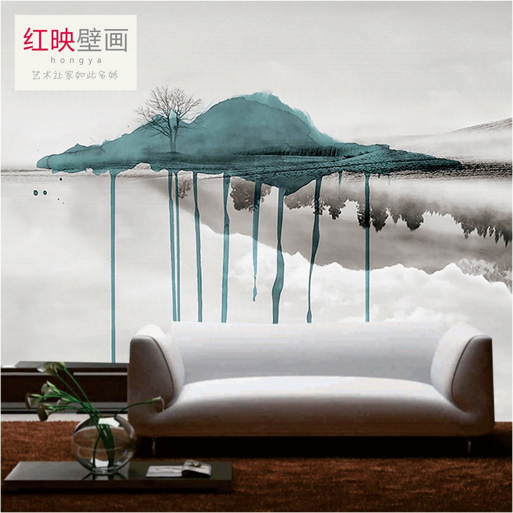 Personalized customized splash ink landscape painting wallpaper living room sofa background wall bedroom dining room 3D mural