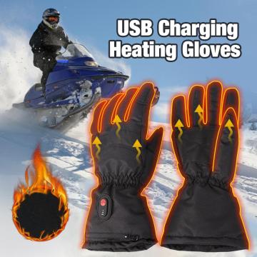 4.5-5w Motorcycle Gloves Rechargeable Electric Heating Glove 3 Levels Temperature Skiing Heated Gloves Fingers Warmer Gants Mot