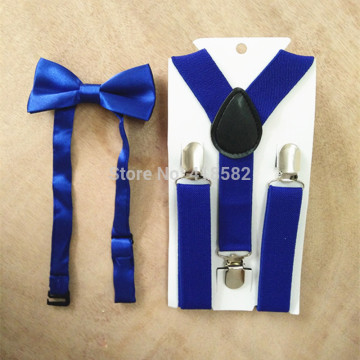 LB001-S size Royalblue color suspender and bowtie sets for baby adjustable 3 clips 4 clips braces bow tie sets free shipping