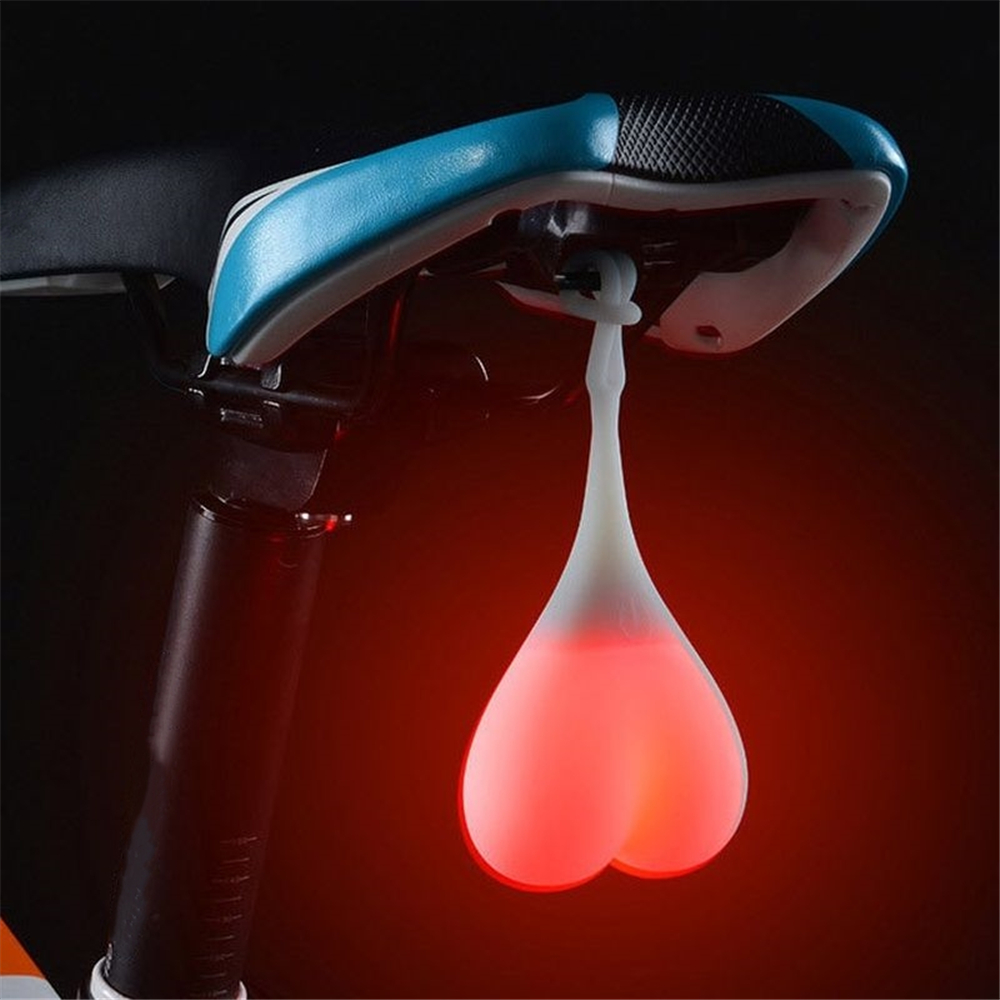 Waterproof Silicone Bike Egg Lamp Night Cycling Rear Seat Back Lights Creative Bike Tail Lights Safety Warning Ball Light Lamp