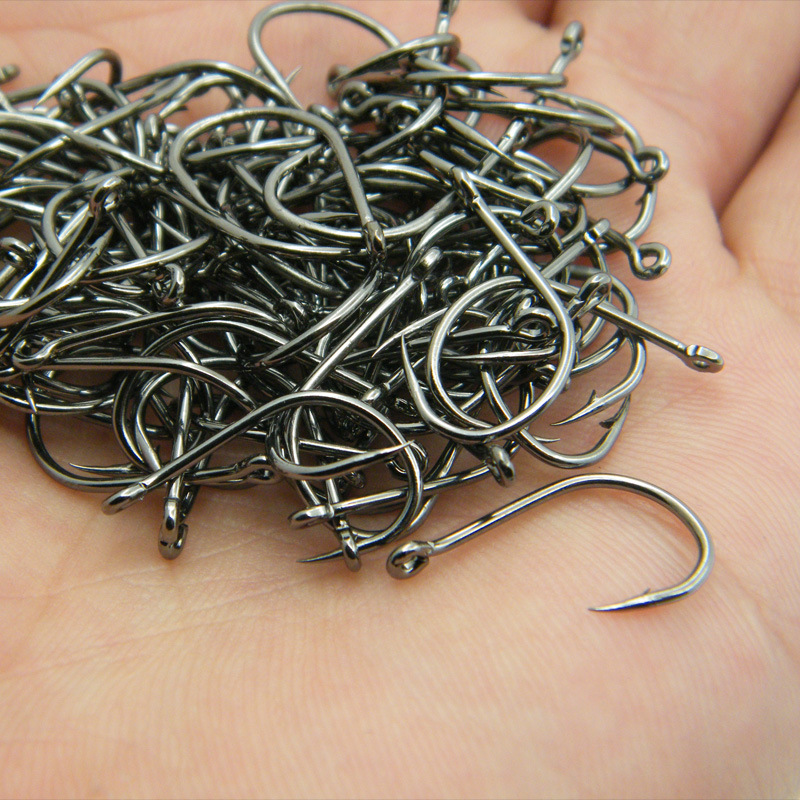 100PCS High Carbon Steel Hook with Barbed Hook Soft Bait Bait Hook High Efficiency Barbed Hook Boxed