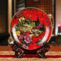POTTERY ENAMEL COLORED PEONY PEACOCK RESTAURANT LIVING ROOM DECORATION DISH BACKGROUND DECORATION DISPLAY WEDDING GIFT