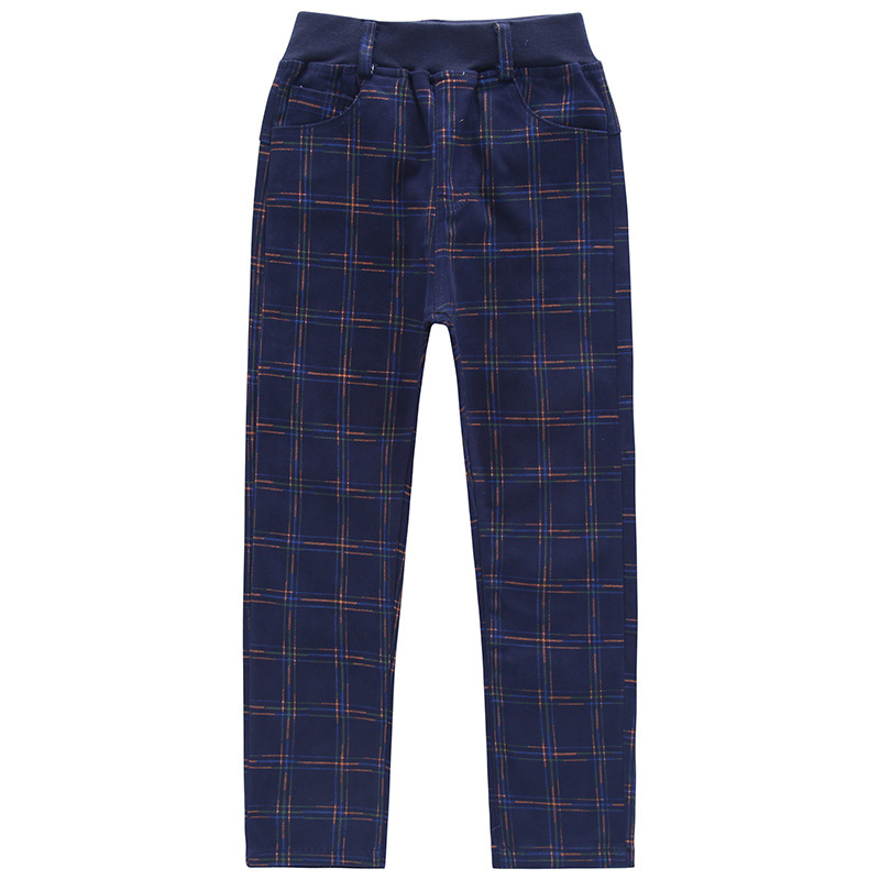 England Style Kids Boys Plaid Pants Casual Toddler Pants Big Boys Trousers 2019 Autumn Spring New Gray Blue Teen Pants 4-16 Year