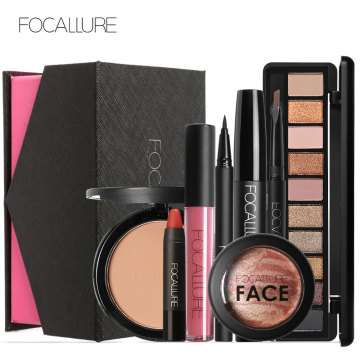 FOCALLRUE 8pcs Makeup Set Full Professional Matte Lipstick Eyeshadow Face Blush Cosmetic Kit