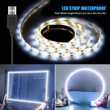 Hollywood LED Makeup Mirror Lamps USB LED Beauty Light 0.5 1 2 3 4 5M Waterproof LED Dressing Table Lamp For Wardrobe Bedroom