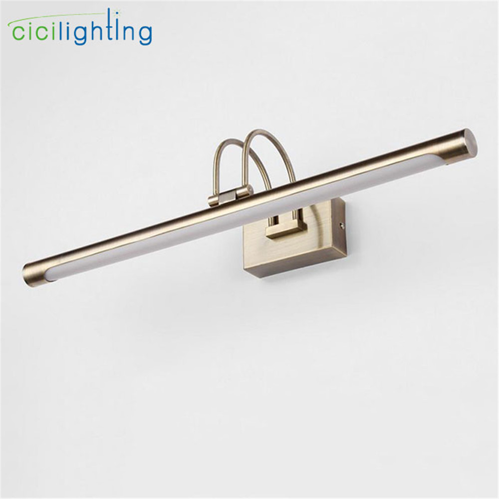 New Design L42/52/62/72cm Modern LED Bathroom Mirror Front Light 110V,220V,240V Bronze Vanity Toilet Wall Lighting Lamp