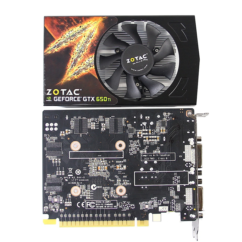 Original ZOTAC Video Cards GeForce GTX650Ti-1GD5 Thunder PA 1GB GDDR5 Graphics Card for nVIDIA Map GTX 650Ti GTX600 1GB Hdmi Dvi