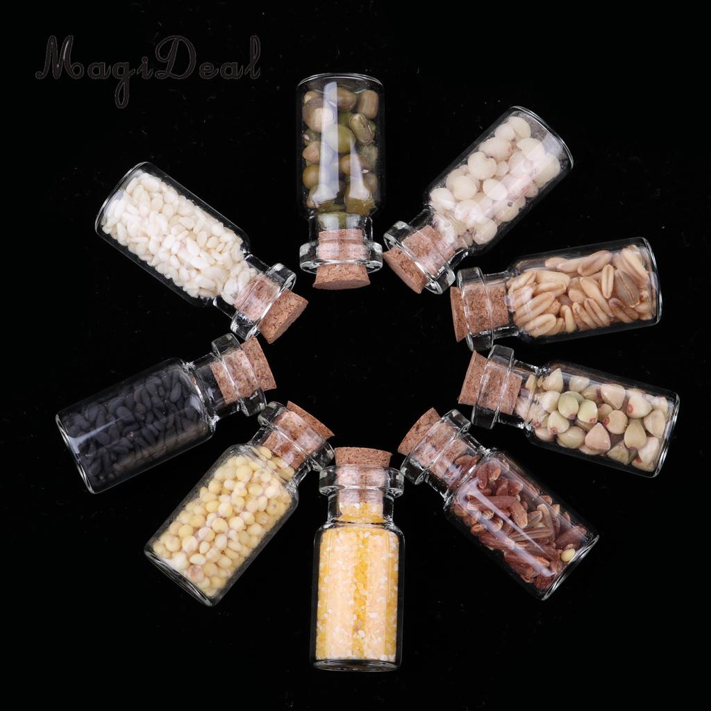 1/12 Scale Dollhouse Mini Miniature Glass Jar With Dried Food for Dolls House Restaurant Kitchen Decor Accs Pretend Play Toys