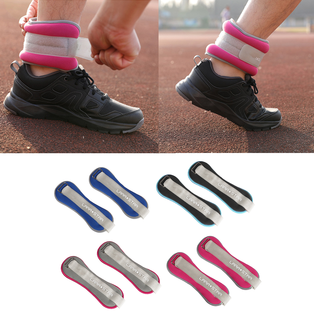 Adjustable Wrist Ankle Weights Pair 1Kg Wrist Arm Leg Running Fitness Exercises