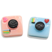 Cartoon Pink Camera Heart Resin Flatback Charms Blue Video Cabochon Craft Children Jewelry Decoration Accessories