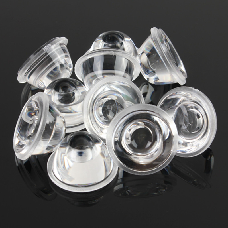 10pcs/Set 20mm 10/30/60/90/120 Degree Optical Glass LED Lens Reflector Collimator For 1W 3W 5W LED Light Lamp Bulb E27 MR16 GU10