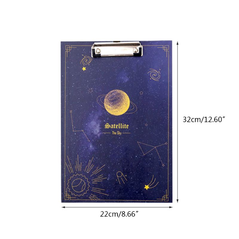 Creative Dream Starry Sky File Folder Clipboard A4 Writing Board School Supply G92E