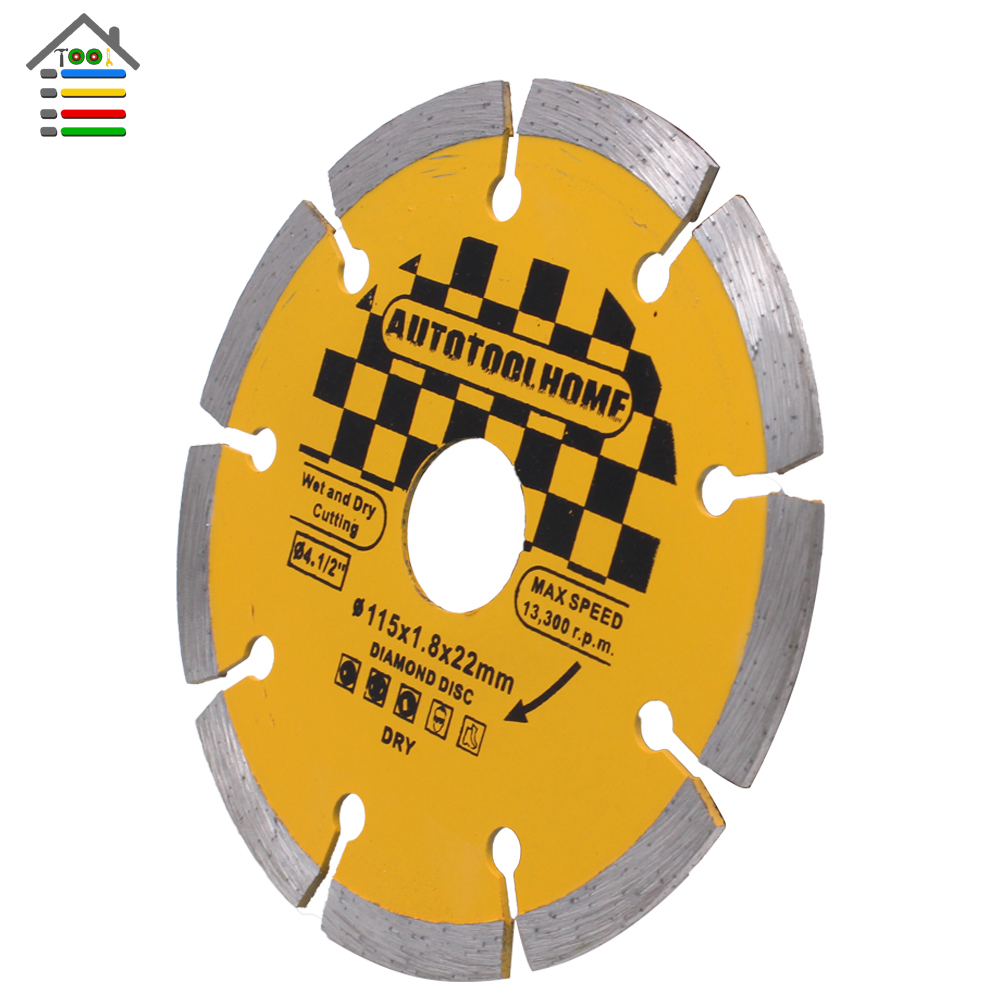 AUTOTOOLHOME 115mm Dry Diamond Cutting Disc Angle Grinder Grinding Stone Brick Concrete 4.5" Dry Wet Wheel Pad 1.8mm Thickness