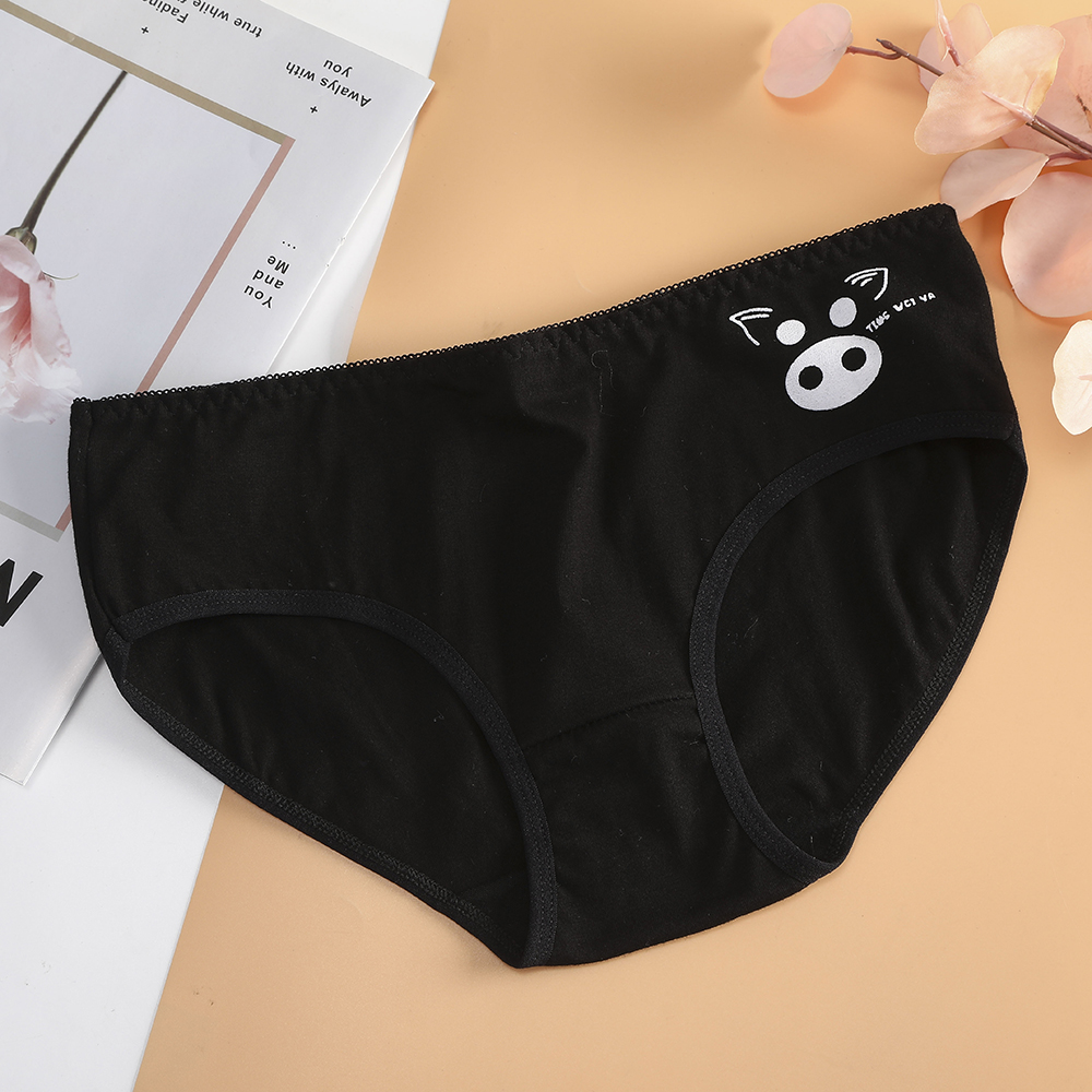AIJOLEN Low-waist Girls Underwear Solid Color Cute Cartoon Underpants Cotton Soft and Close-fitting Duck Briefs