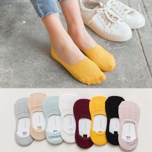 2021 New Women Casual Breathable Ankle Boat Socks Girls Fashion Invisible Non-slip Cotton Socks Women Low Cut Candy Color Socks