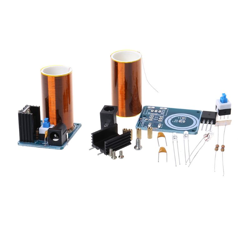 9-12V BD243 Mini Tesla Coil Kit Electronics DIY Parts Wireless Transmission DIY Board Set M7DF