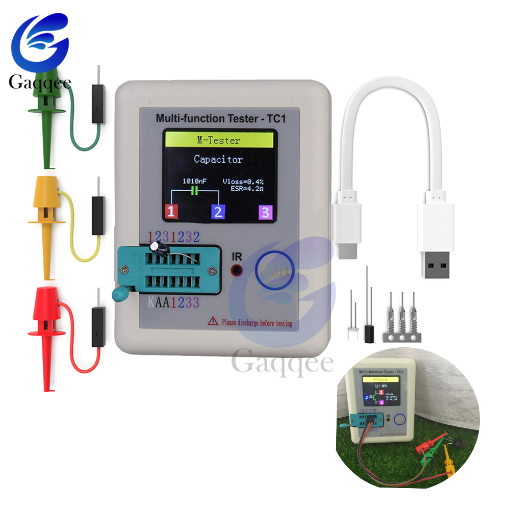 LCR-TC1 Transistor Tester TFT Diode Triode Capacitance Meter LCR NPN PNP MOSFET Resistor Test LCD 3.5 inch TFT Multimeter