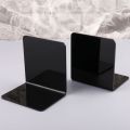 2Pcs Black Acrylic Bookends L-shaped Desk Organizer Desktop Book Holder School Stationery Office Accessories Dropshipping