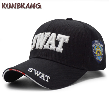 New Men Tactical Baseball Cap SWAT Embroidery Letter Snapback Dad Hat Bone Male Summer Sports Army Sun Trucker Cap Black Gorras