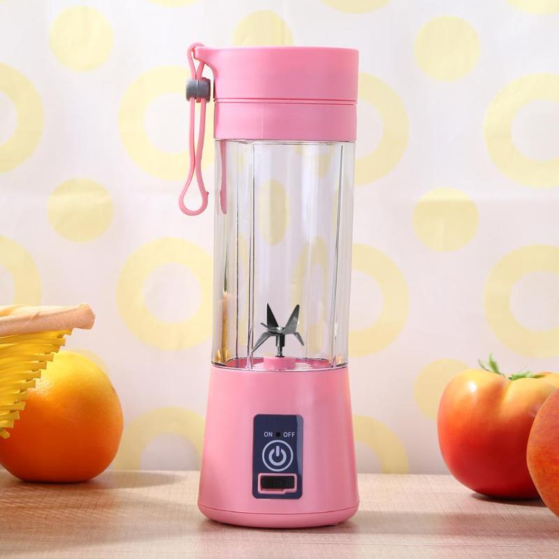 380ML Portable USB Juicer 2/4/6 Blades Handhels Bottle USB Electric Fruit Citrus Lemon Juicer Blender Squeezer Reamer Machine