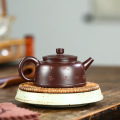 Yixing Raw Ore Purple And Zhu Mud Dark-red Enameled Pottery Teapot Manual Peony Virtue Zhong Tea Pot Gift Household Kung Fu Tea