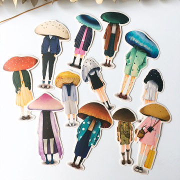 12Pcs/Lot Retro Cartoon Mushroom Head Person Stickers DIY Craft Scrapbooking Album Journal Happy Planner Decorative Stickers