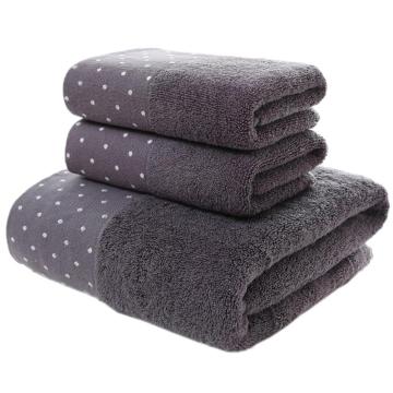 3PCS Towel Set Solid Color Cotton Large Thick Bath Towel Bathroom Hand Face Shower Towels Home For Adults Kids Face + Bath Towel