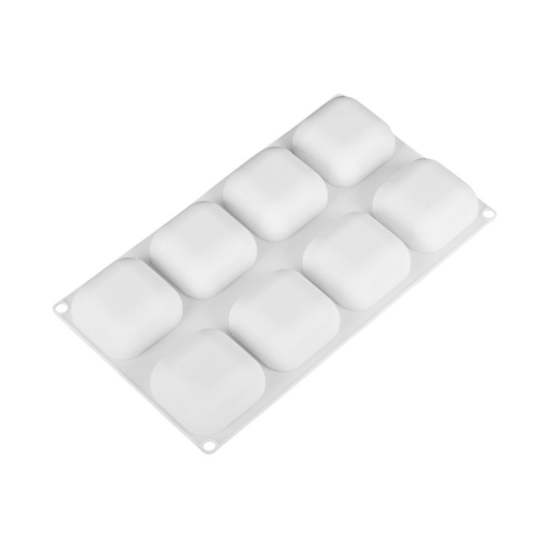 8 Cavity Square Shape Mousse Cake Silicone Mold For DIY Pudding Jelly Small Pillow Shape Chocolate Truffle Dessert Mould