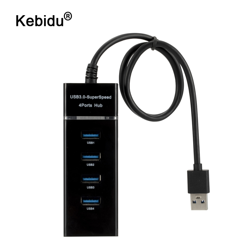 kebidu 30cm 4 Port Micro USB Hub 3.0 USB Splitter High Speed 5Gbps USB 3.0 Hub USB 1.1 /2.0 For Tablet Laptop Computer Notebook