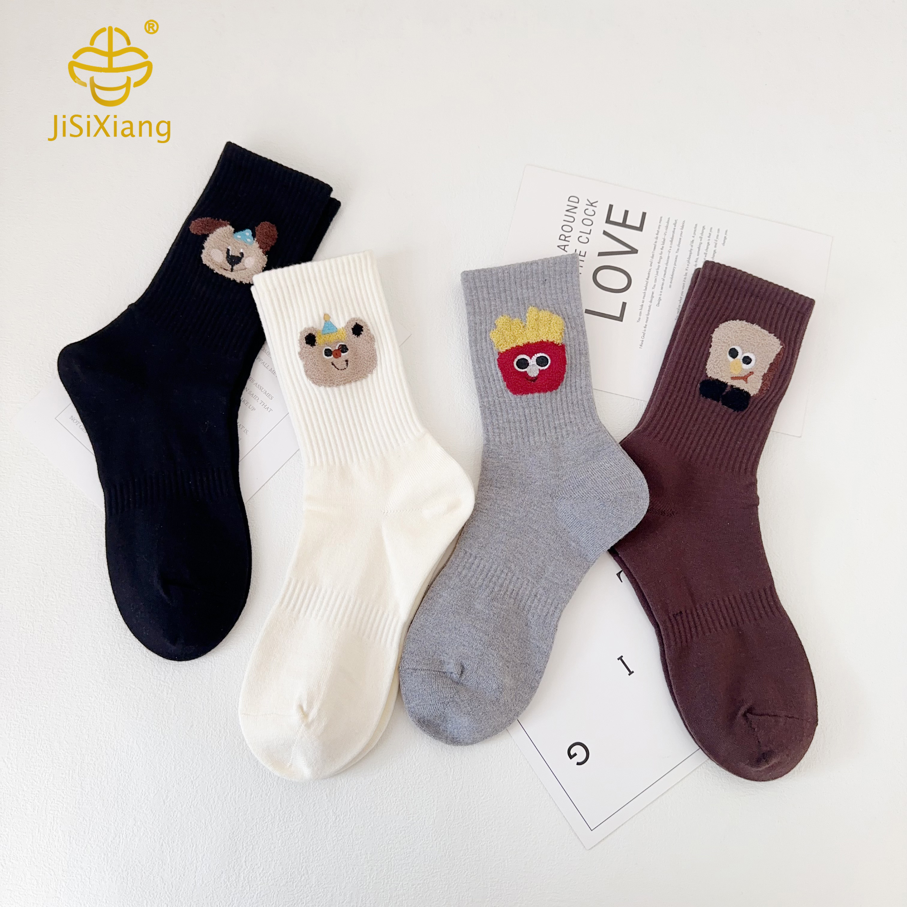 Korean version of the cartoon bear socks