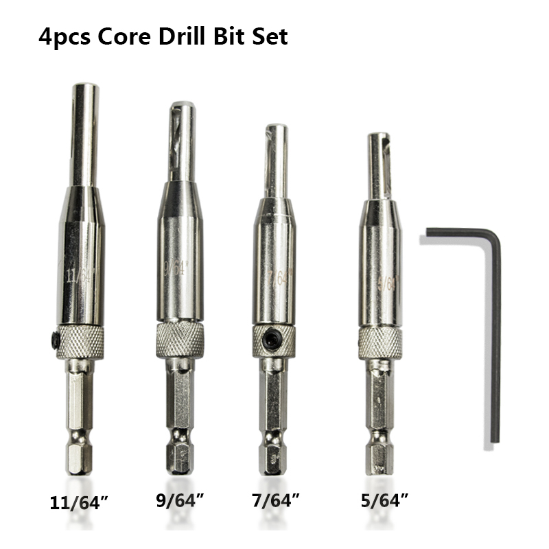 4PCS/7PCS HSS Self Centering Hinge Drill Bits Set Wood Drilling Door Window Pin Cabinet Woodworking Drilling Core Drill Bit