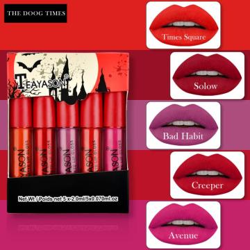 5 Pcs/Set Matte Velvet Lipstick Sexy Lip Stick Lasting Waterproof Lipsticks 4 Types Vampire Optional Lips Cosmetics TSLM2