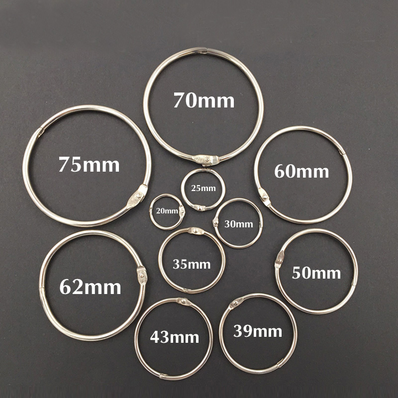 20PCS 5PCS/Bag loose leaf Binding ring stainless steel Nickel plating metal rings Binding consumables 20-110mm office suppliers