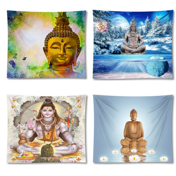 Buddha Tapestry Wall Hanging Square Beach Blanket Mandala Tablecloth Ganesha Walls Hang Tapestries Home Textile