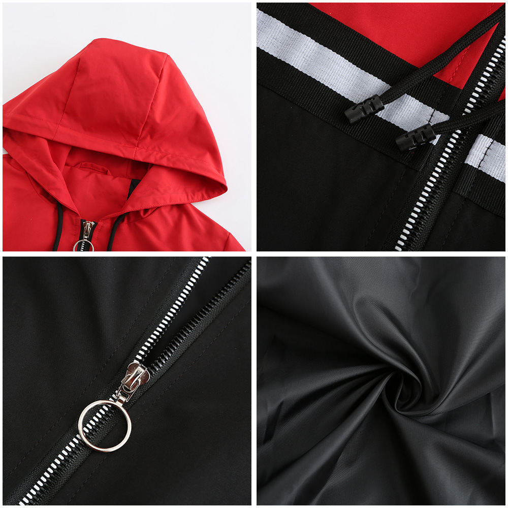 Collision Color Hoodie Windbreaker Jacket