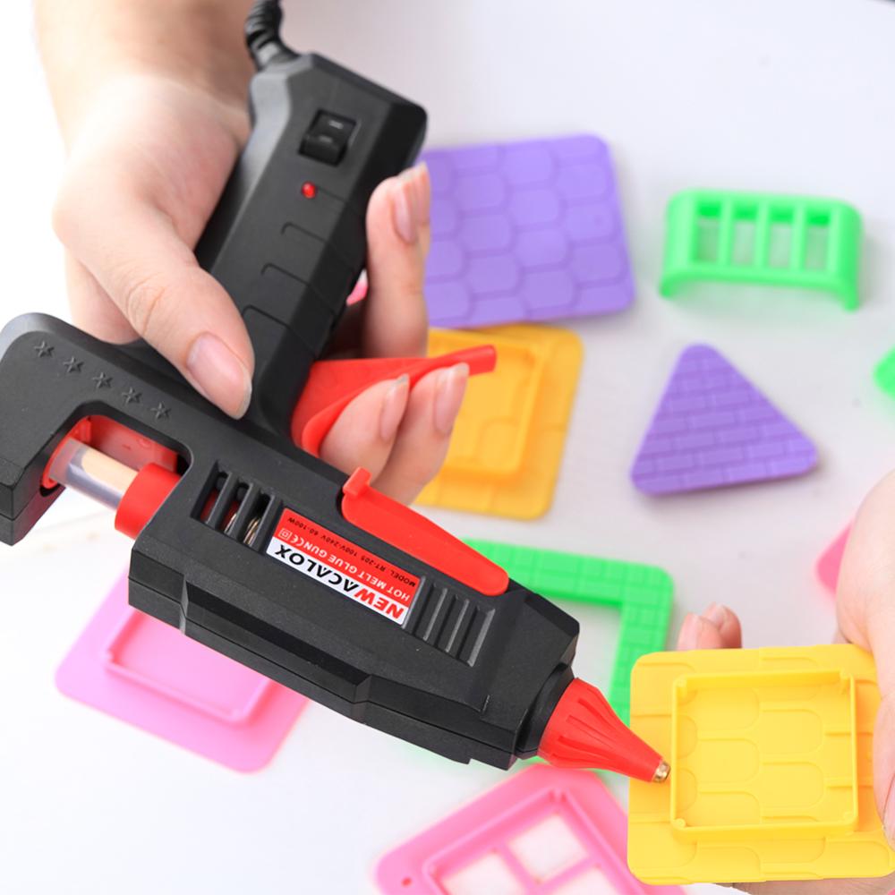 NEWACALOX EU/US 60W 100W DIY Hot Melt Glue Gun Industrial Copper Nozzle Gluegun 10pc 11mm Glue Gun Sticks Arts DIY Repair Tool