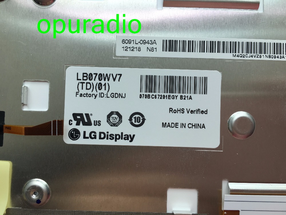 Original 7inch LCD screen LB070WV7 TD01 LB070WV7-TD01 Display for Hyundai Car Navigation TFT LCD Monitors