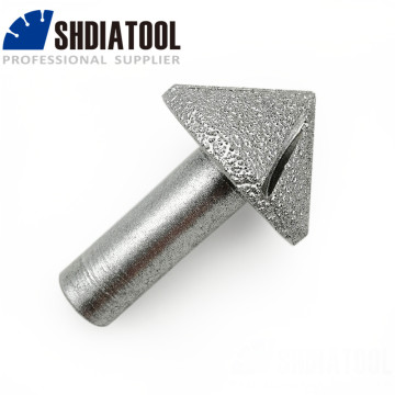 SHDIATOOL No.15 Cone Type Brazed Diamond Router Bits With 1/2