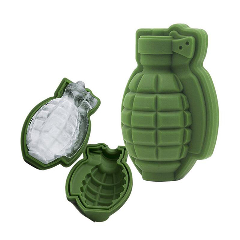 Creative 3D Grenade Shape Ice Cube Mold Tray Ice Cream Maker Party Bar Drinks Whiskey Wine Ice Maker Silicone Bar Accessories