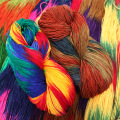 Rainbow Segment Dyed Yarn 4 Strand Wool DIY Handmade knitted Baby Sweater Hat Scarf Sofa Cushion Anti-Pilling Fibre Dyed Yarn
