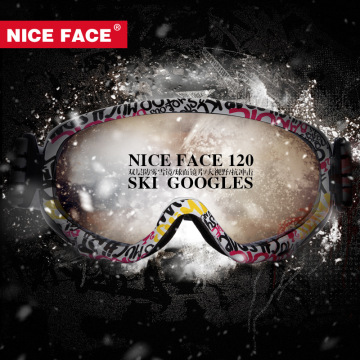 Genuine Product Nice Face Double Layer Anti-fog Ski Goggles Bicycle Glass Men and Women Snowboard Outdoor deng shan jing