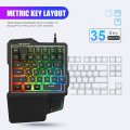 K7 One-handed Mechanical Feel 35-key Light Mobile Phone Tablet Stimulates Eating Chicken Game Keyboard