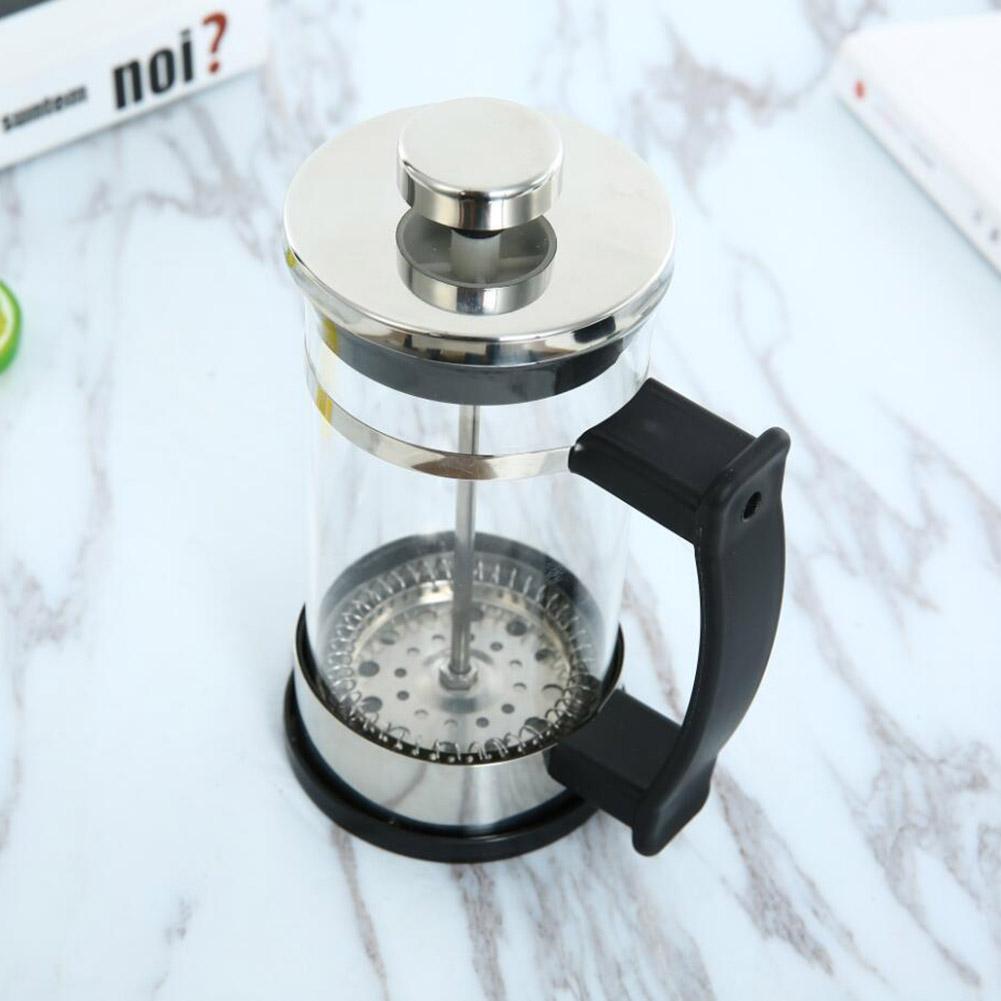 Stainless Steel Glass Teapot Cafetiere French Coffee Tea Percolator Filter Press Plunger 350ml Manual Coffee Espresso Maker Pot