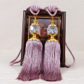 1Pair Curtain Tiebacks Euro Faux Crystal Tassels Fringe Curtain Tieback Tie Backs Room Accessories Shower Curtain Holder Wall