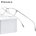 FONEX Titanium Alloy Glasses Frame Men Square Myopia Prescription Eyeglasses Frames 2020 New Full Optical Korean Eyewear 8105