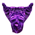 YiZYiF Sexy Gay Mens Loose Soft Shiny Spandex & Latex Rubber Briefs Underwear Sexy Mens Bull like Lingerie Briefs Underpants