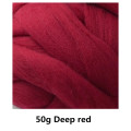 Free shipping 50g Super Fast felting Short Fiber Wool in Needle Felt wool felt color Deep Red wet felting