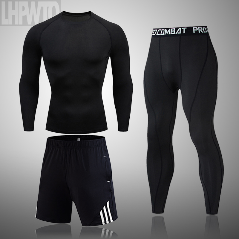Men's Tracksuit Gym Clothing Men Compression Sports Suit Wear Fitness Clothes Running Set Jogging Suits Exercise Workout