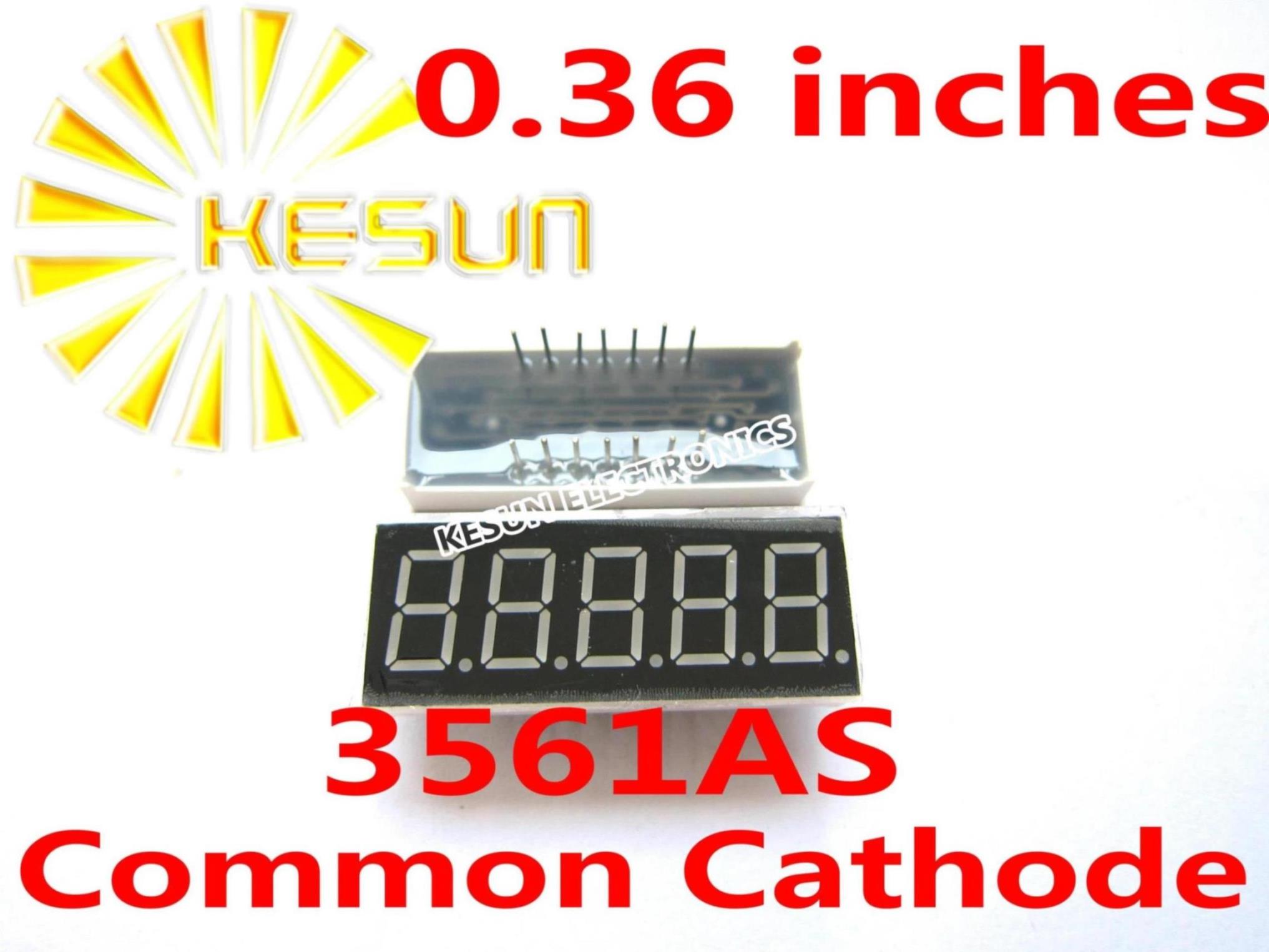 5PCS x 0.36 inches Red Common Cathode/Anode 5 Digital Tube 3561AS 3561BS LED Display Module