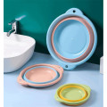 Pink Blue Portable Folding Wash Basin Travel Basin Household Clean Bowl Middle Size PP Bathroom Basin Traveling Camping Bowl